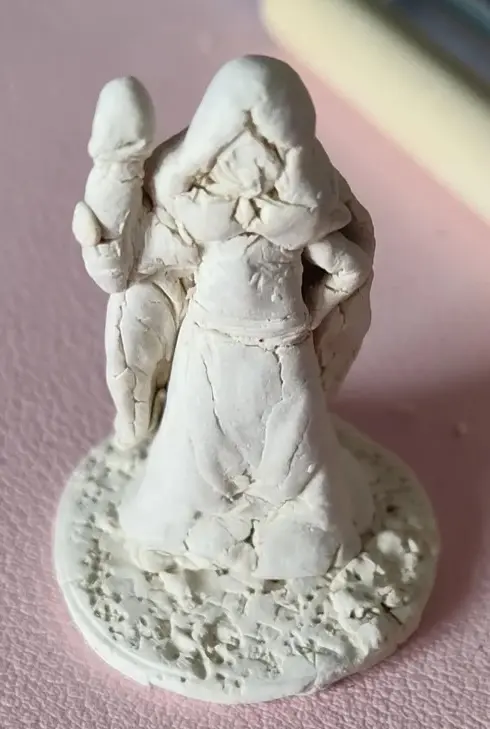 cracks on miniature air dry clay project