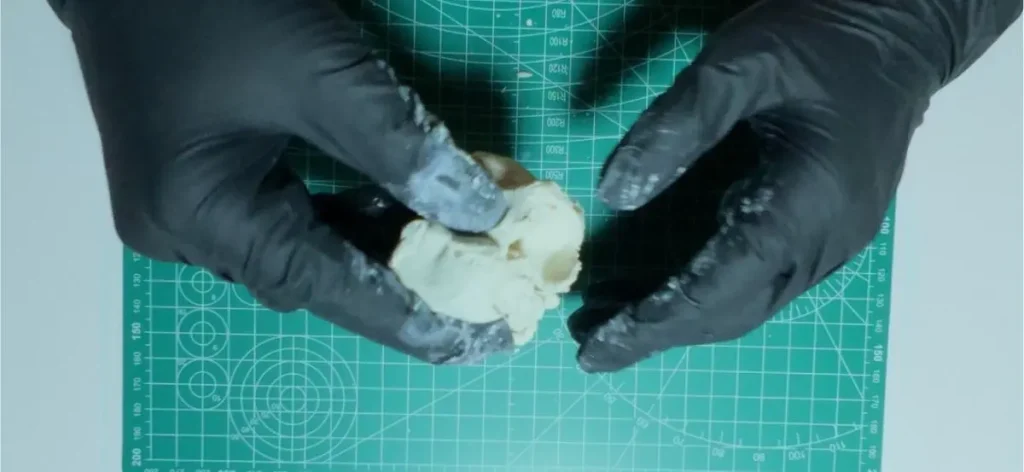 Kneading air dry clay