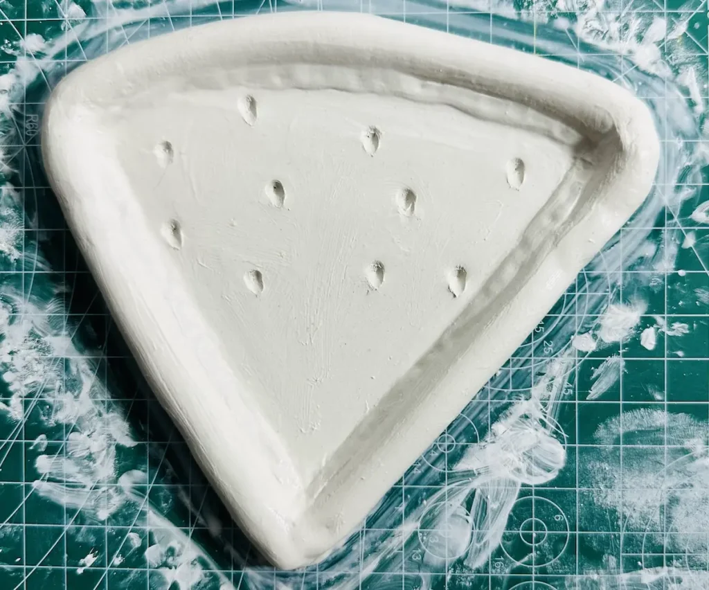 watermelon trinket tray before drying