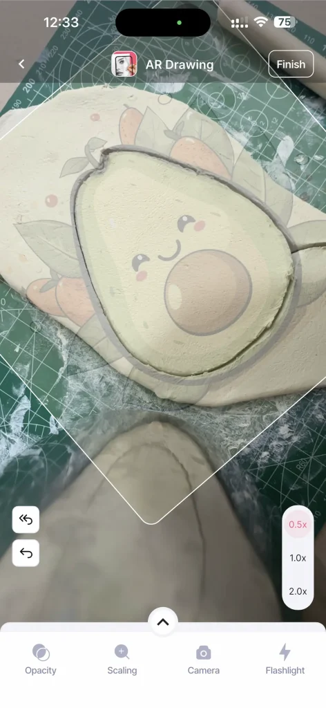 AR drawing avocado