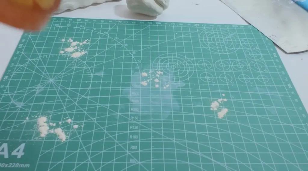 adding powder to the surface