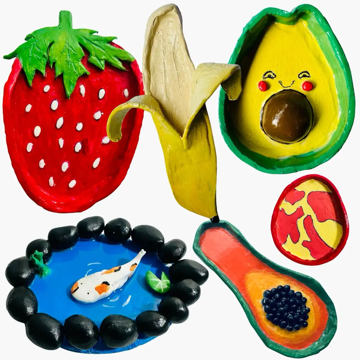 air dry clay projects I made with no cookie cutters or molds
