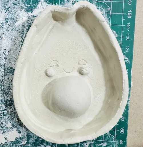 avocado air dry clay tray before painting
