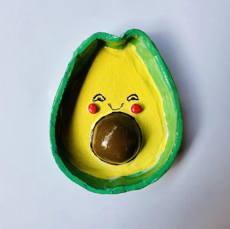 avocado trinket tray made with air dry clay