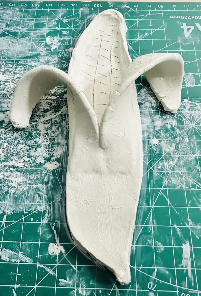 banana trinket tray before drying