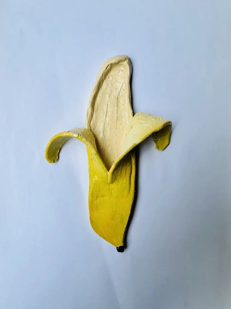 banana trinket tray made with air dry clay