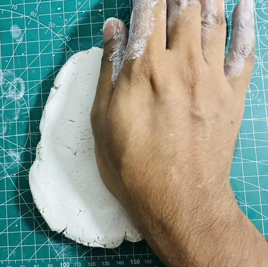 cracks on the clay slab