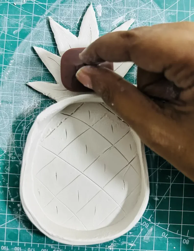 gently press letters on tray base