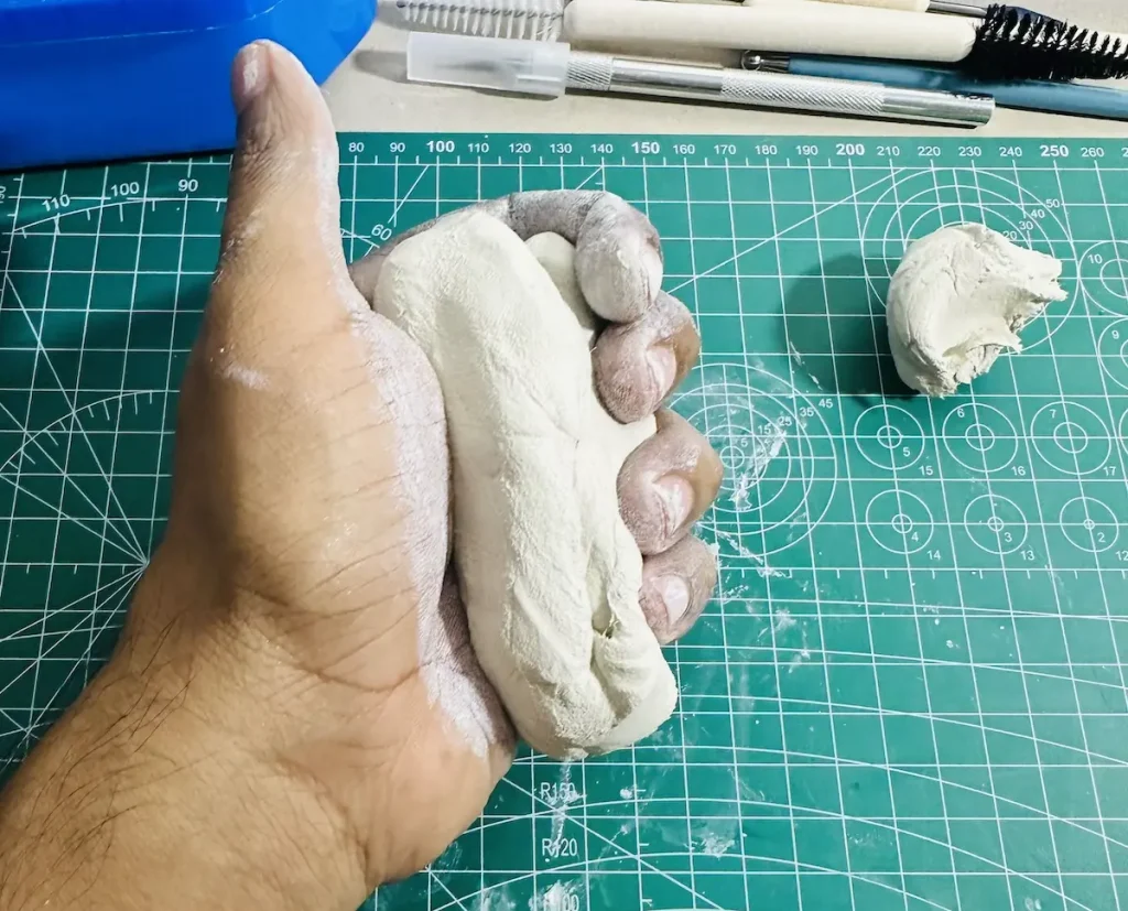 kneading air dry clay