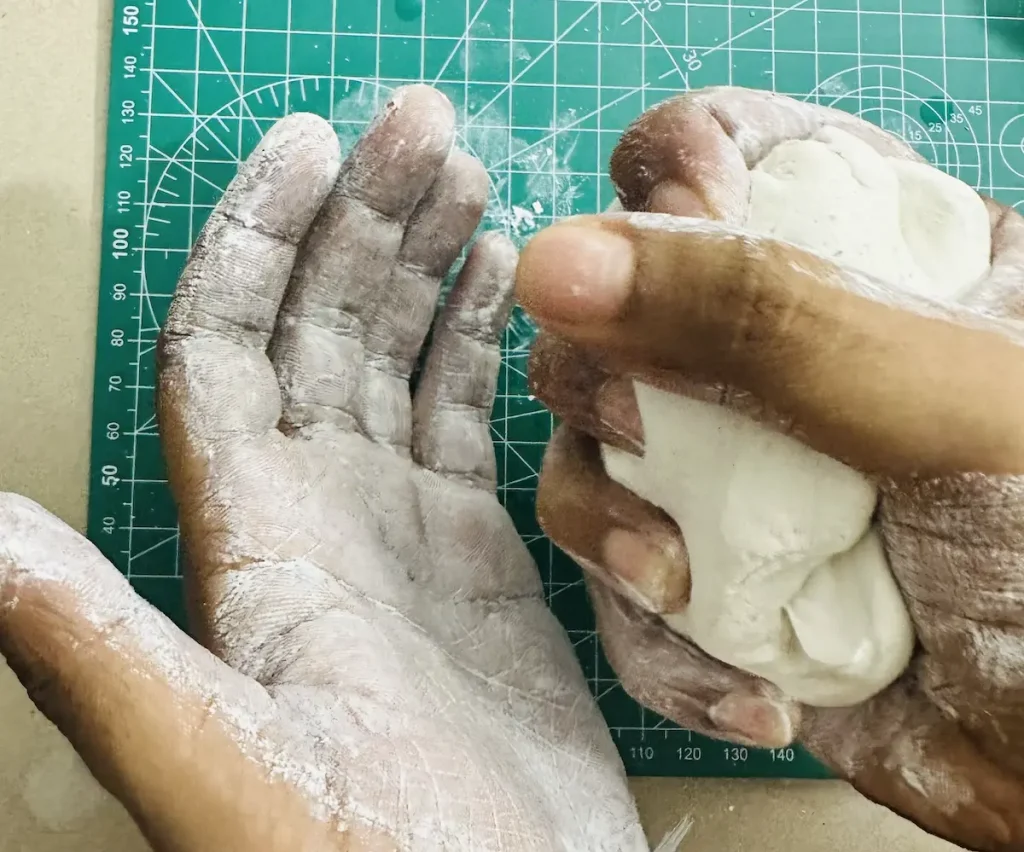 kneading air dry clay