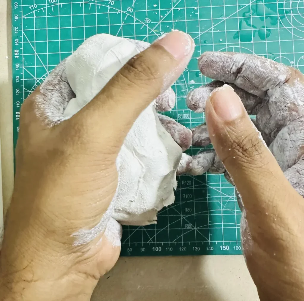 kneading the clay first attempt