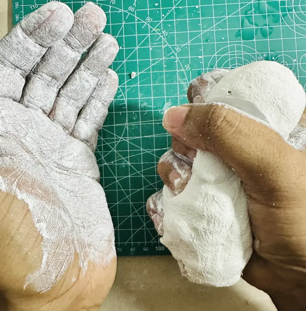 kneading the clay second attempt