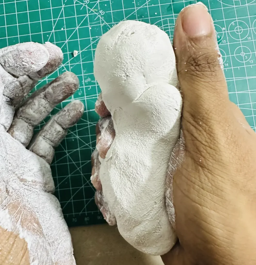 kneading the clay third attempt