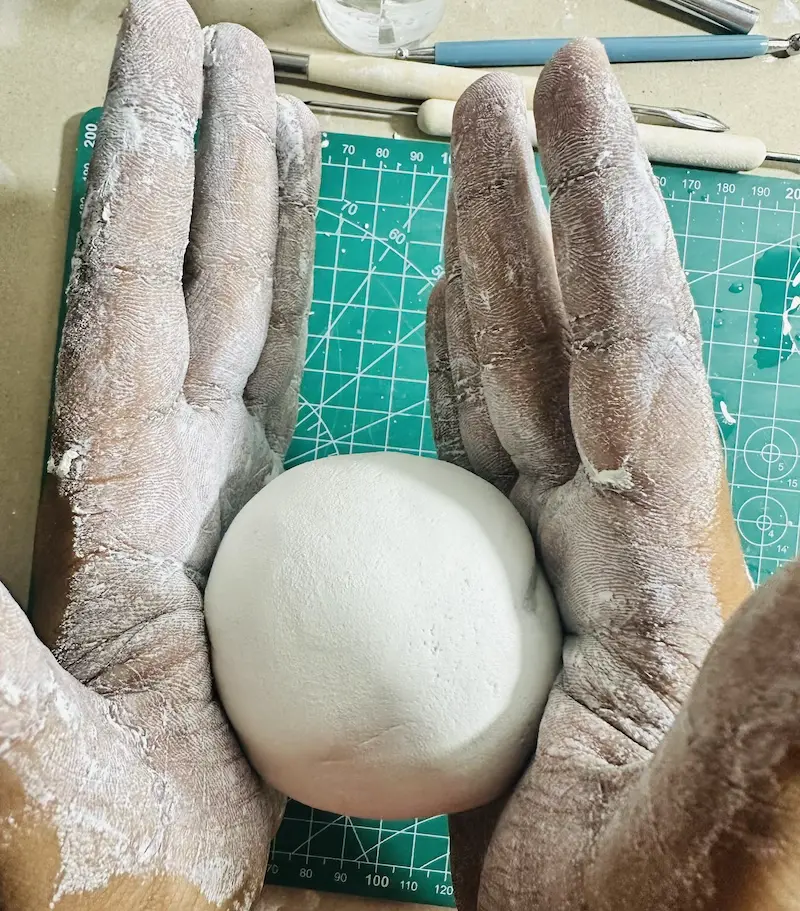 making the clay soft enough for shaping