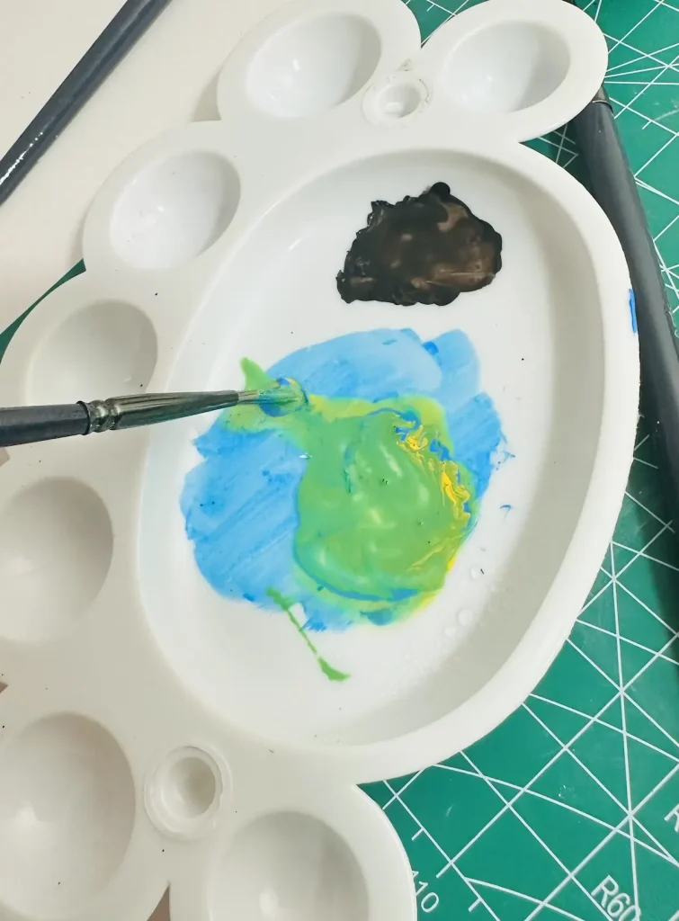 mixing paint colors for pond plants