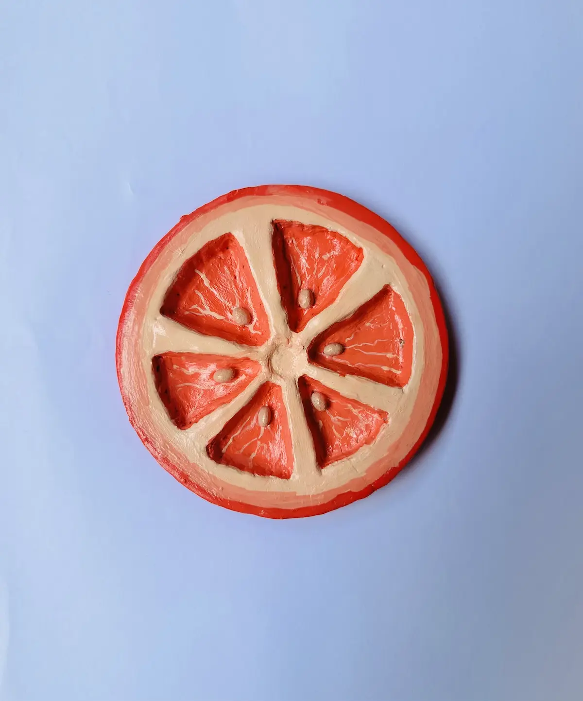 orange trinket tray made with air dry clay
