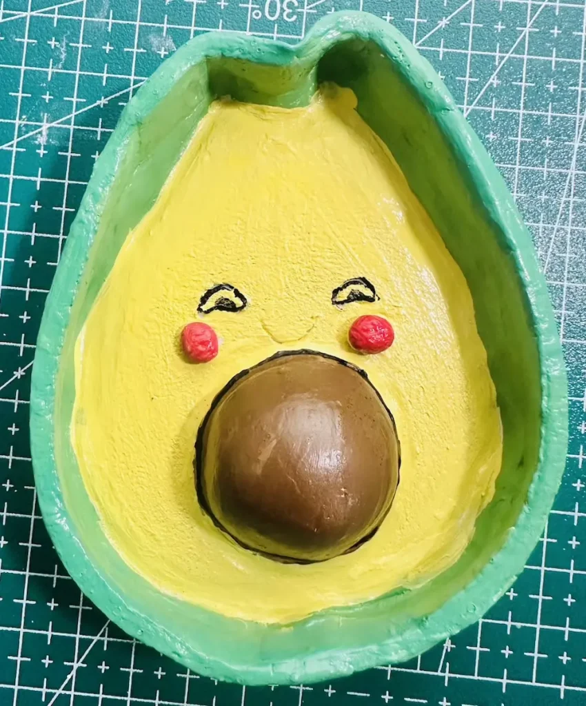 painted avocado trinket tray