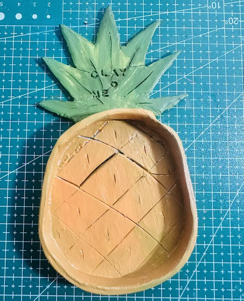painted pineapple trinket tray