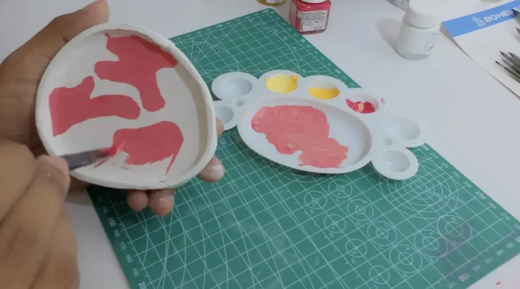 painting and decorating the tray