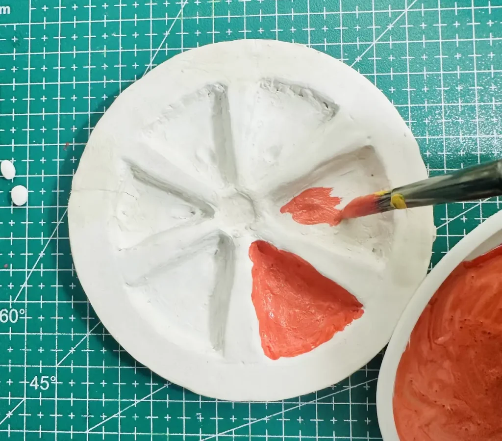 painting orange dividers inside
