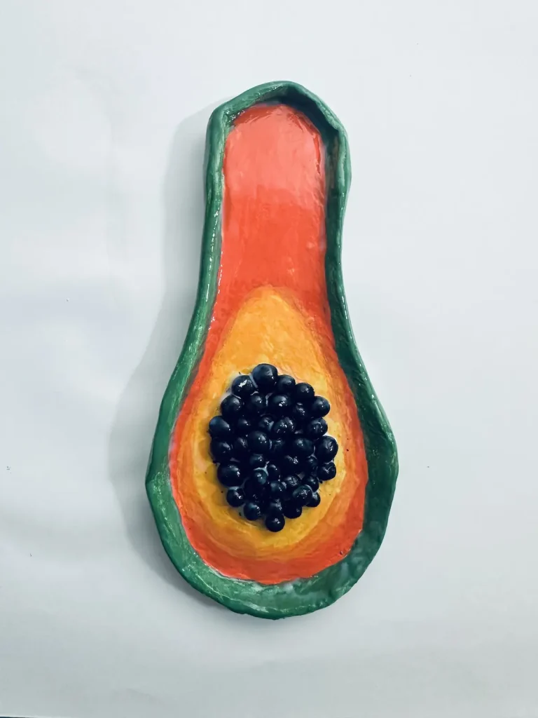 papaya air dry clay tray