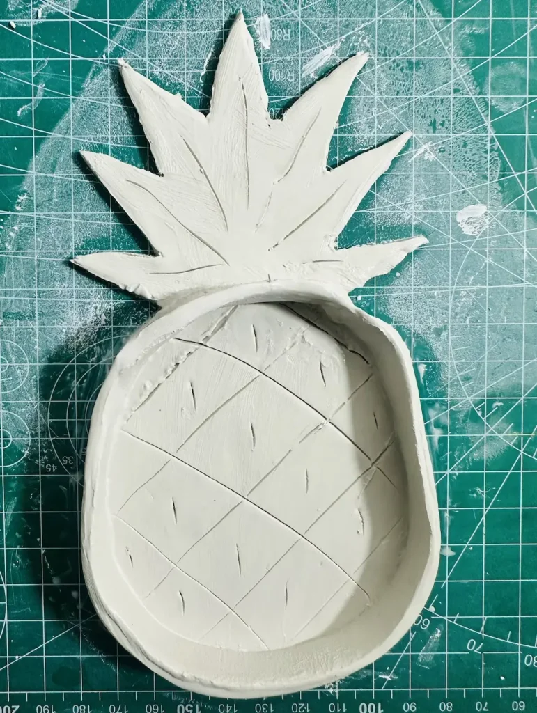 pineapple trinket tray before painting