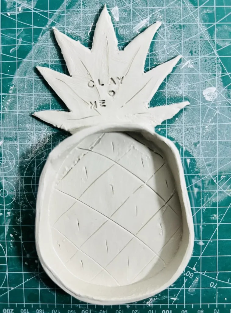pineapple trinket tray before painting