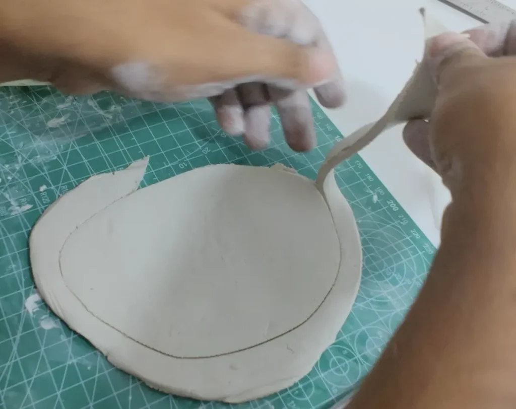 removing the excess clay