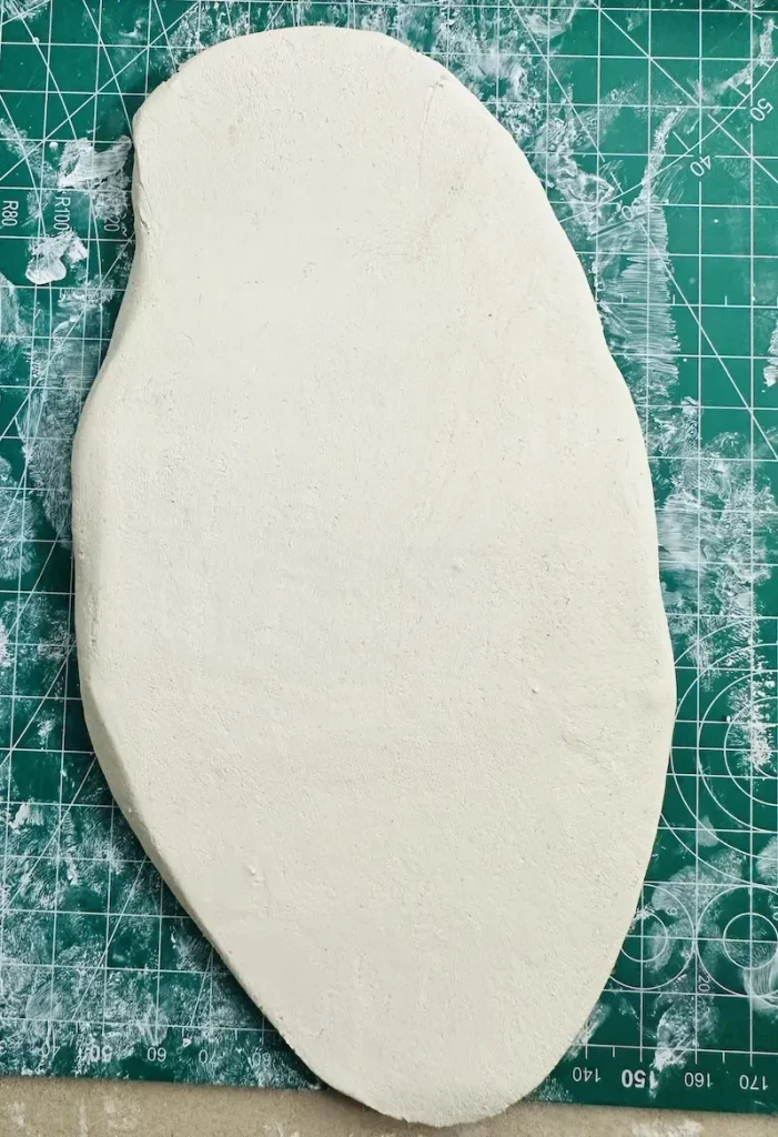 rolled clay slab used for tray base