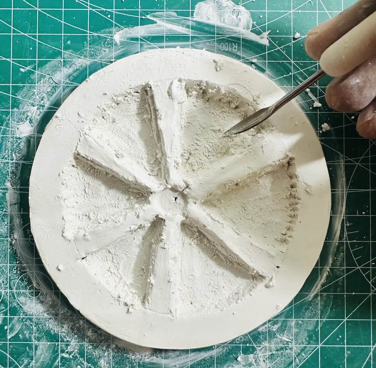 scooping the air dry clay
