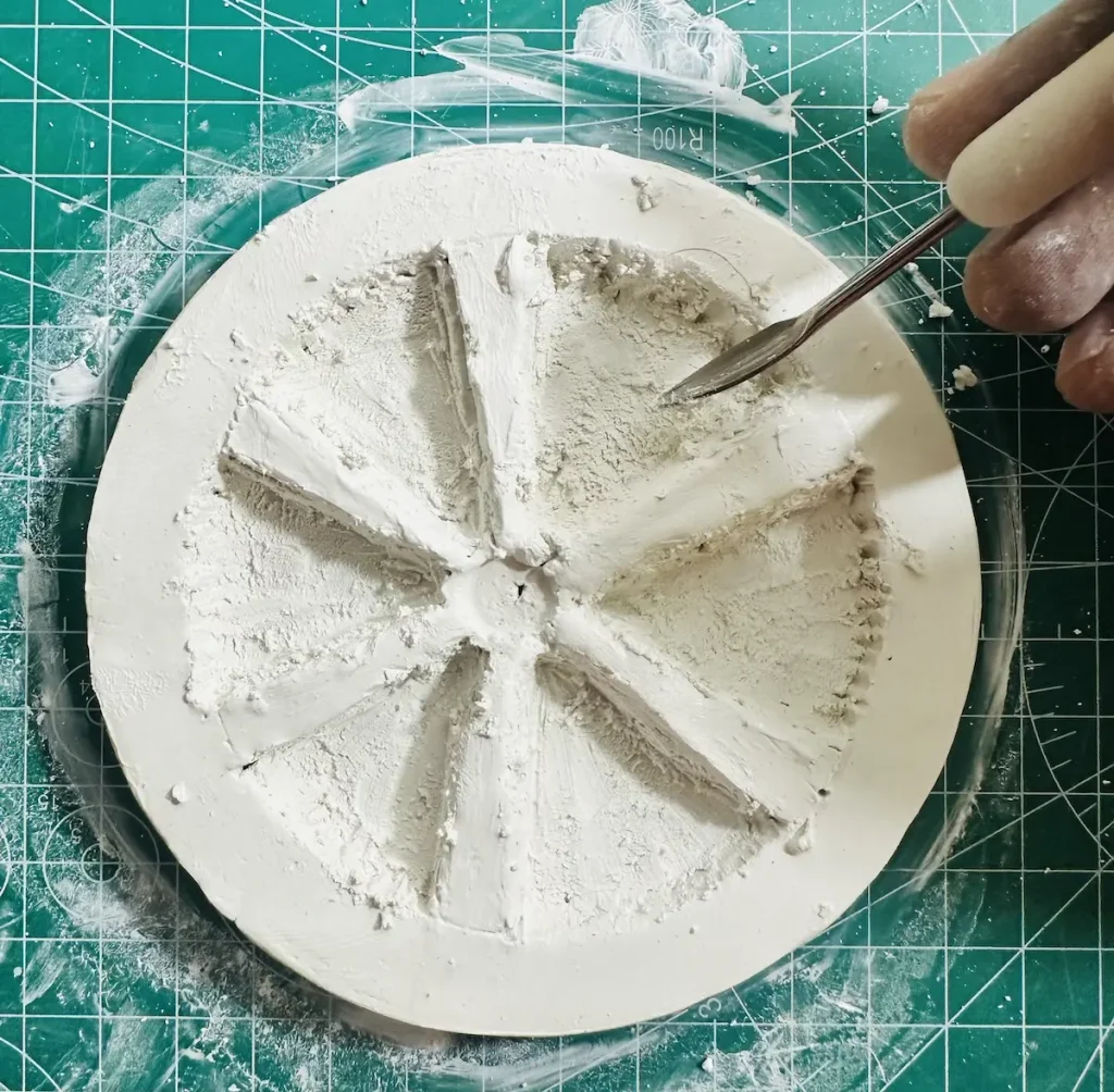 scooping the air dry clay