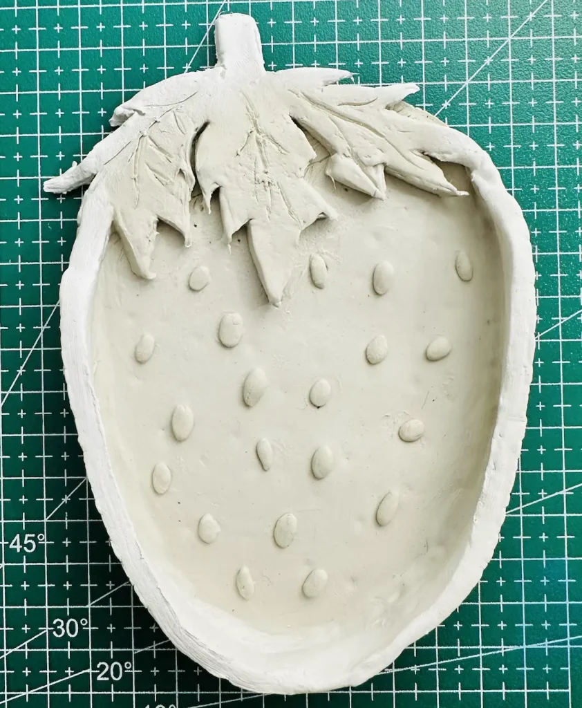 strawberry trinket tray after drying