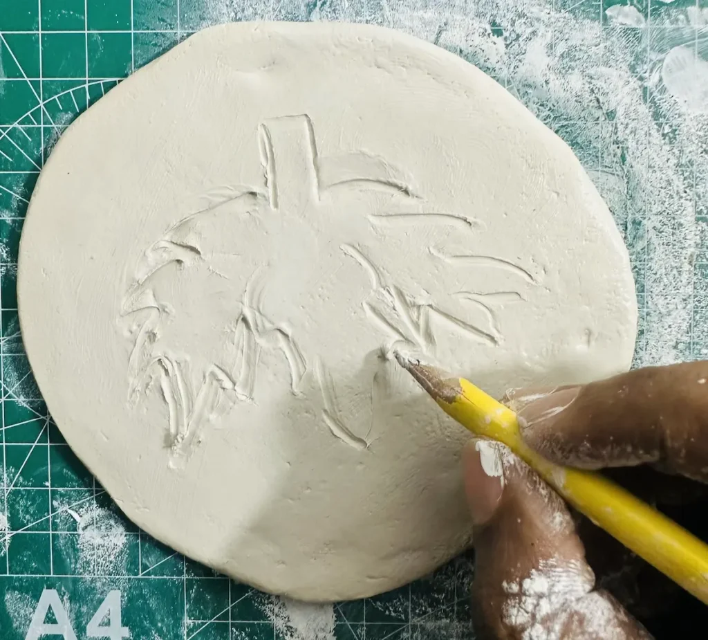 tracing the strawberry leaves