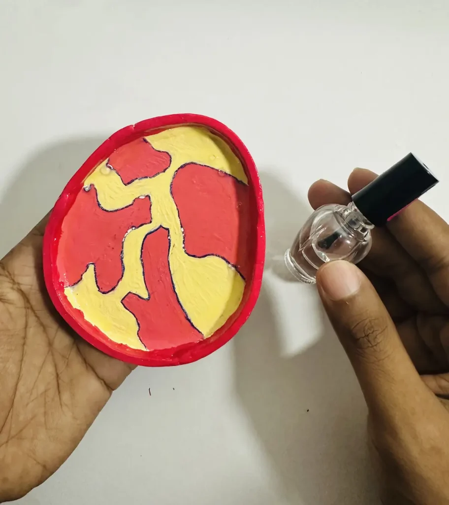 trinket tray with nail polish