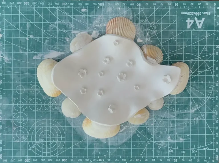air dry clay jewelry dish after drying