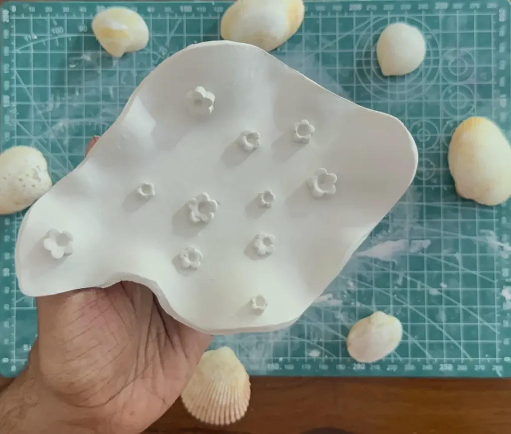 air dry clay jewelry dish after drying completely