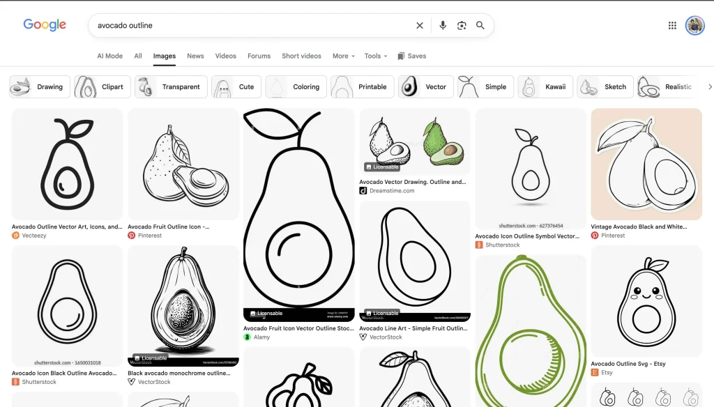 avocado outline