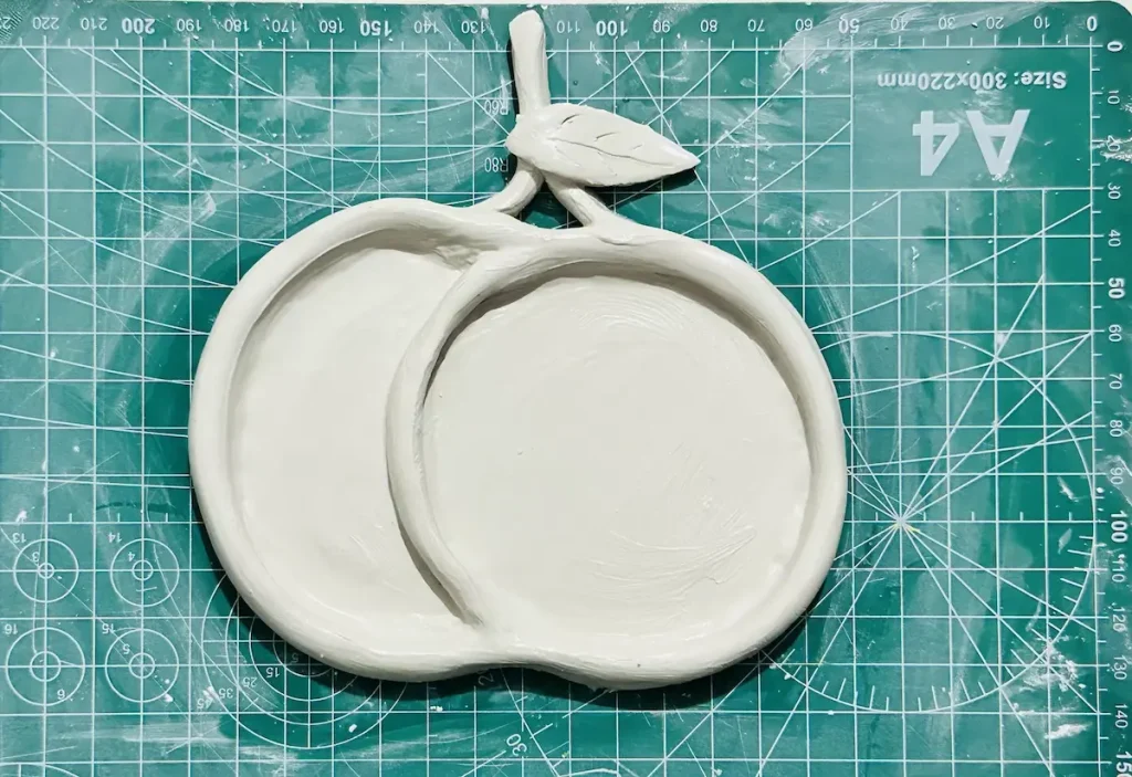 cherry trinket tray before drying