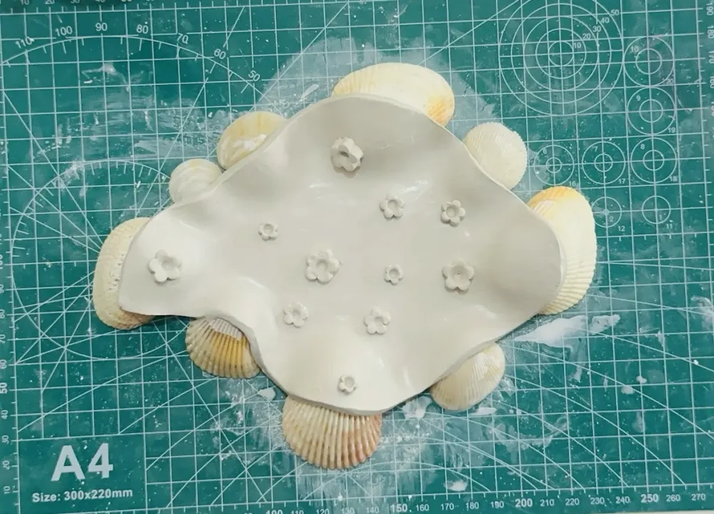 completed jewelry dish before drying