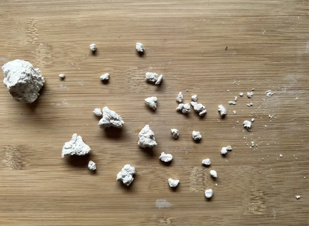 crumbled air dry clay