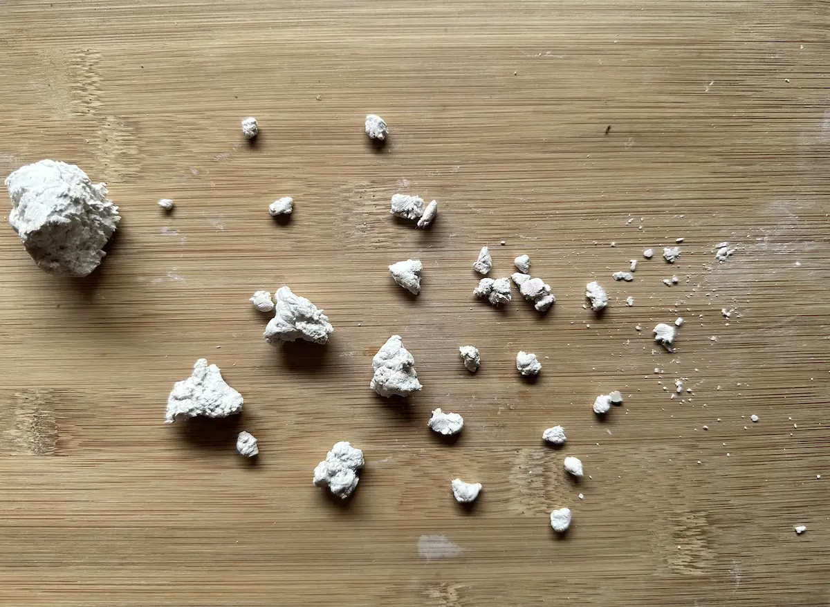 crumbled air dry clay