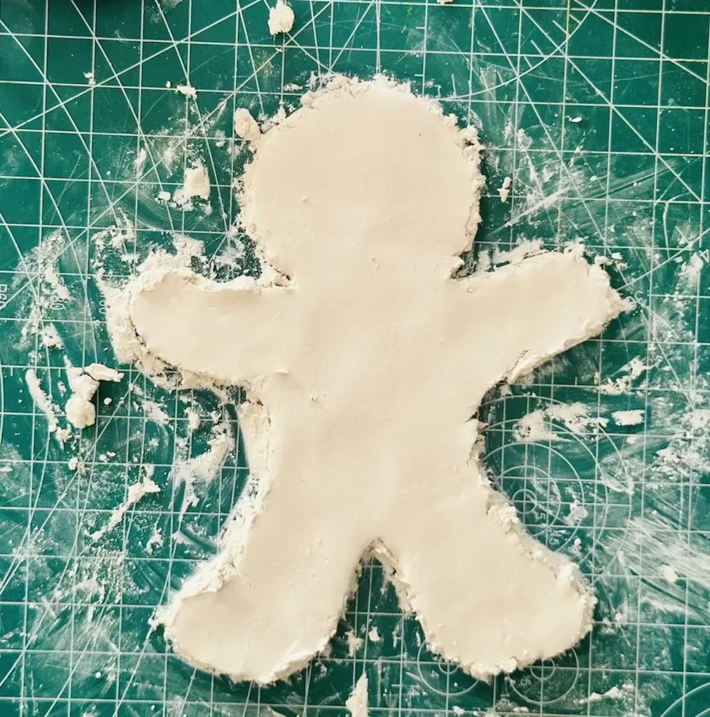 gingerbread man shape before smoothing