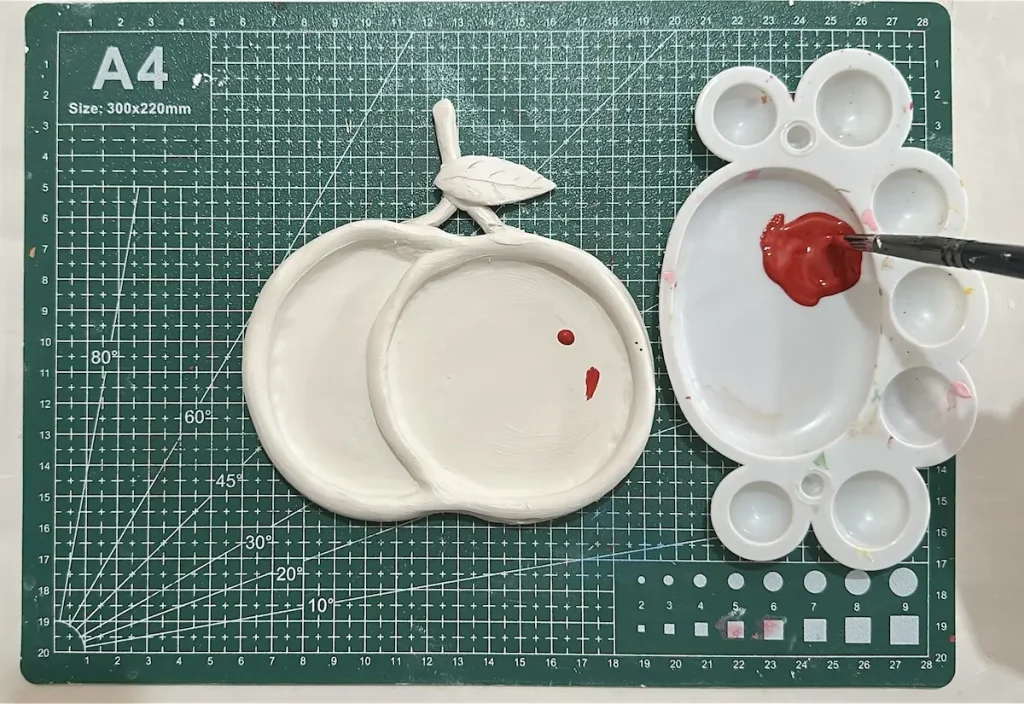 mixing paints for the tray base