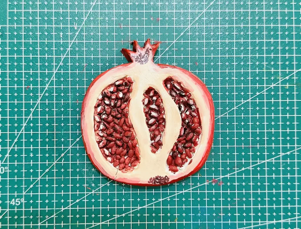 painted pomegranate trinket tray