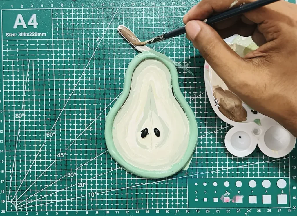 painting the pear stem