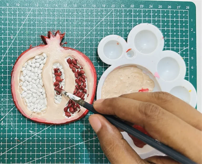 painting the pomegranate seeds