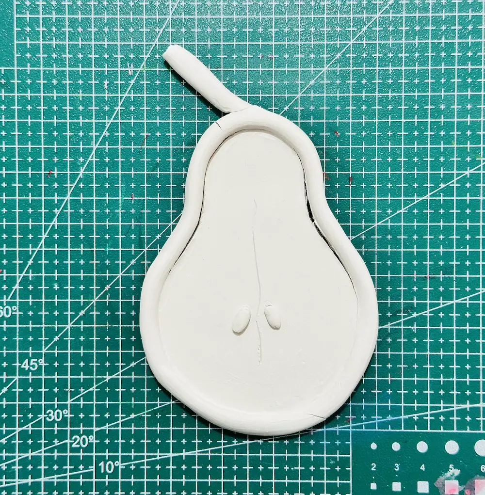 pear trinket tray after drying