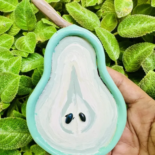 pear trinket tray made with air dry clay