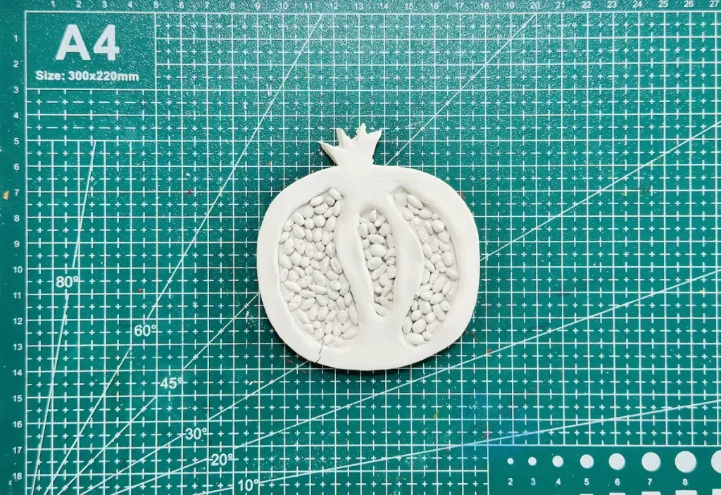 pomegranate trinket tray after drying