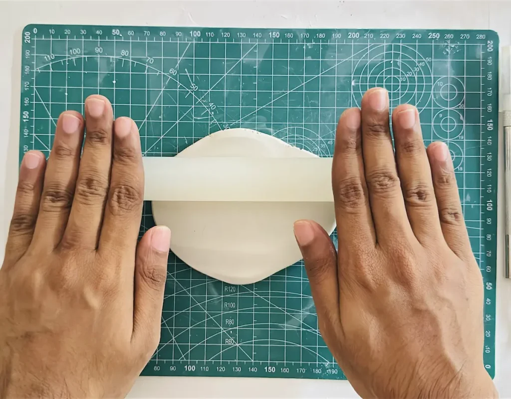 rolling the air dry clay